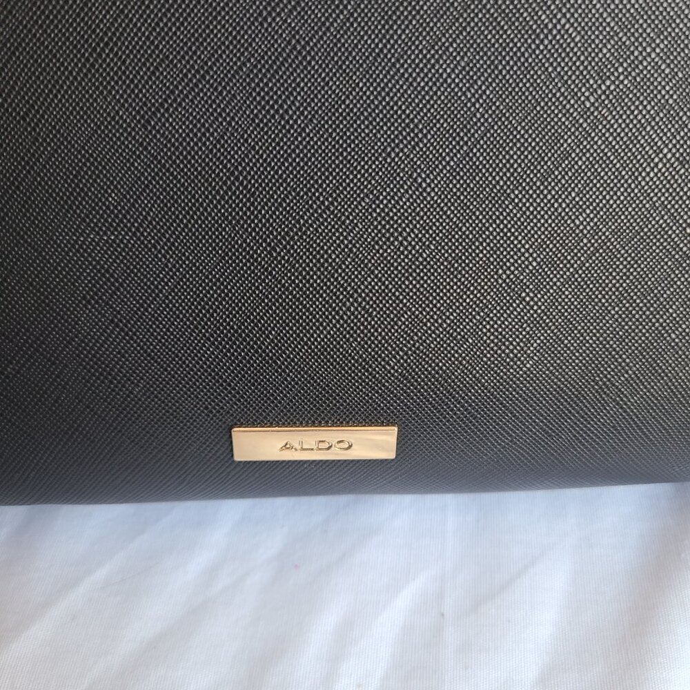 SOLD--Aldo Faux Leather Black Satchel Handbag Purse - Picture 11 of 11